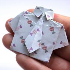 origami briefkaart shirt 