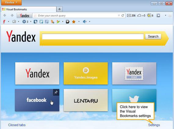 Visuele bladwijzers Yandex: van installatie tot aanpassing van uiterlijk